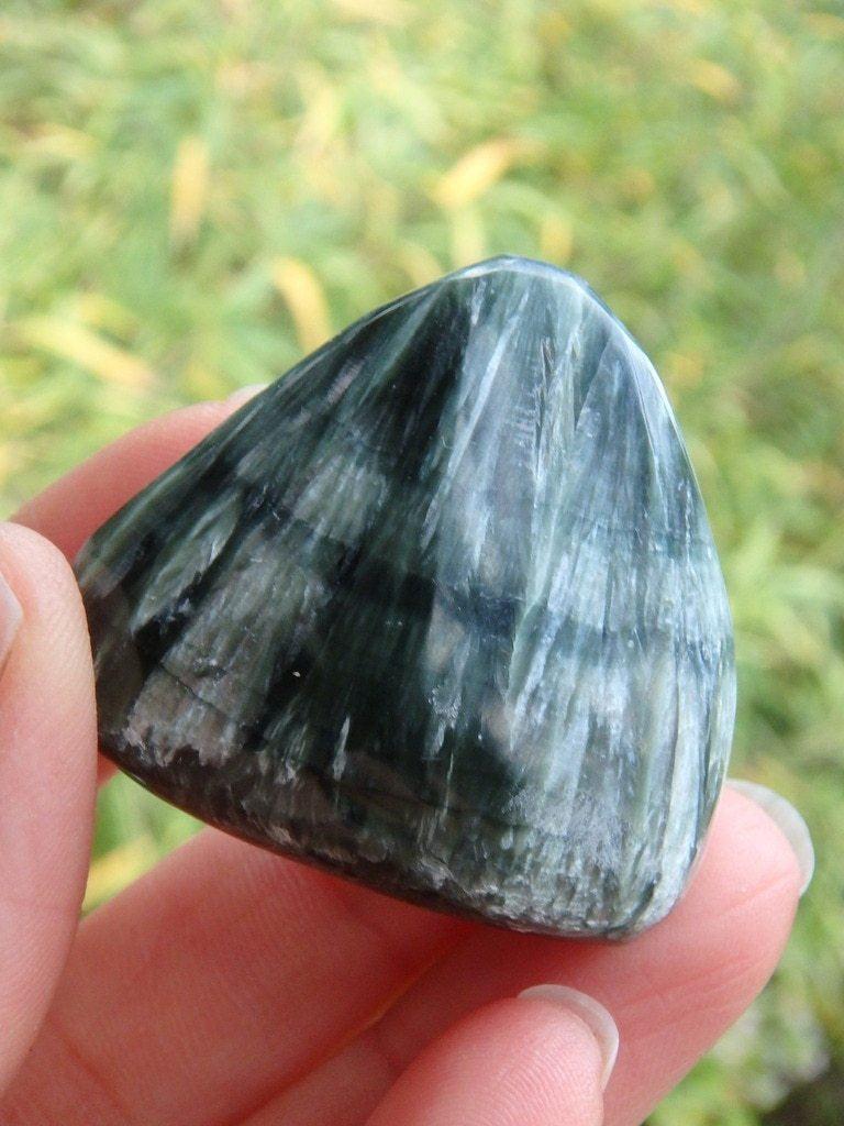 Cool Tooth Shaped Seraphinite Specimen - Earth Family Crystals