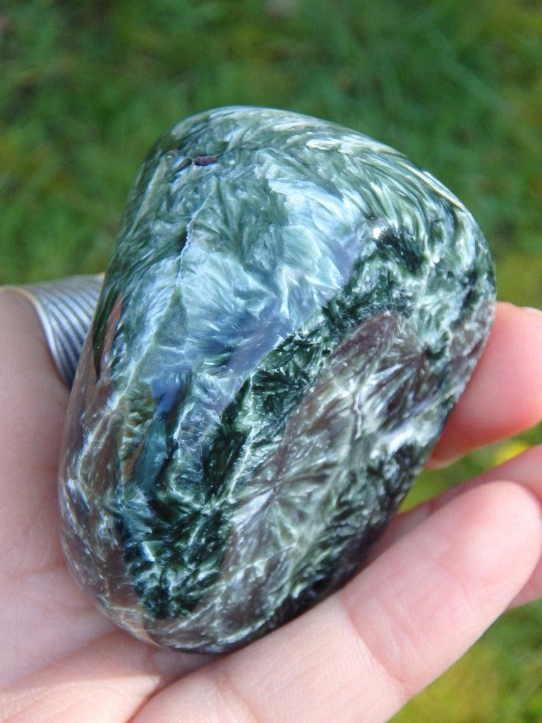 RESERVED For Alesha~ Gorgeous Patterns! Large Angel Wings Seraphinite Polished Specimen - Earth Family Crystals
