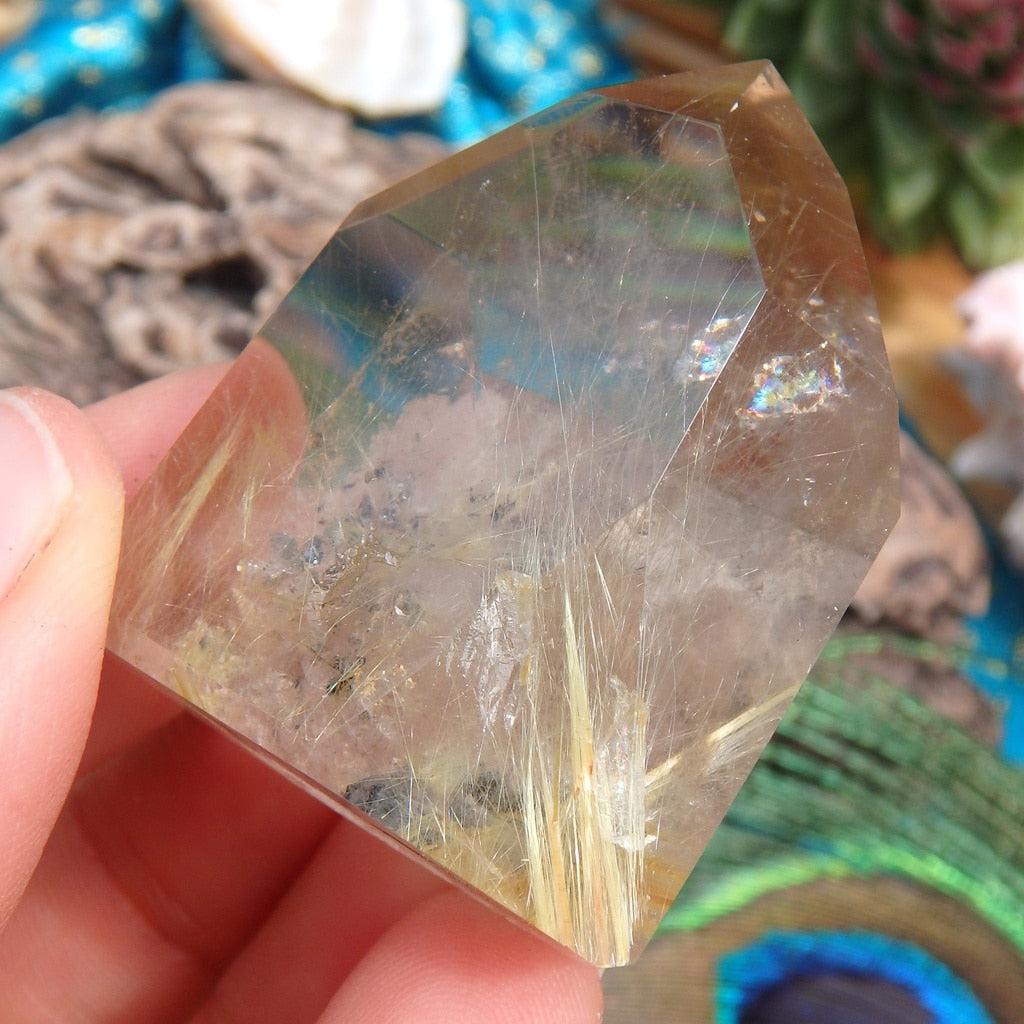 Shamanic Dream Quartz With Golden Rutile Threads - Earth Family Crystals