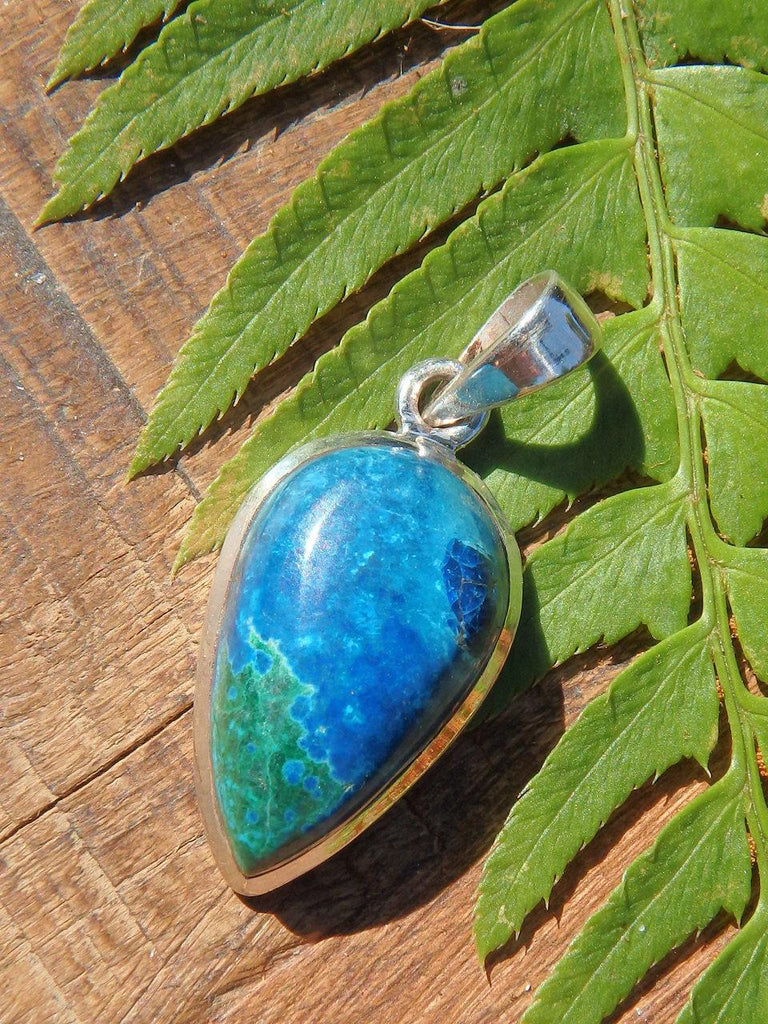 Lovely Color Contrast Shattuckite Pendant in Sterling Silver (Includes Silver Chain) - Earth Family Crystals