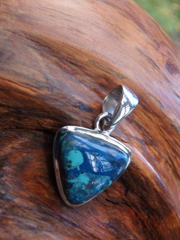 Two Tone Shattuckite Gemstone Pendant In Sterling Silver (Includes Silver Chain) - Earth Family Crystals