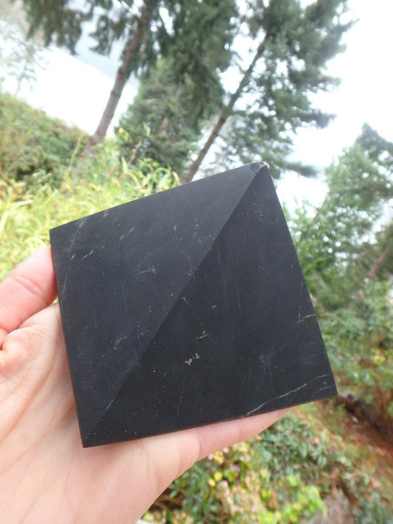 XL EMF Protection Unpolished Shungite Pyramid Carving (REDUCED) - Earth Family Crystals