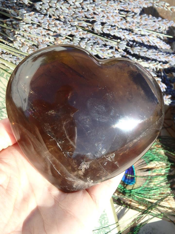 LARGE CHOCOLATE BROWN SMOKY QUARTZ GEMSTONE HEART - Earth Family Crystals