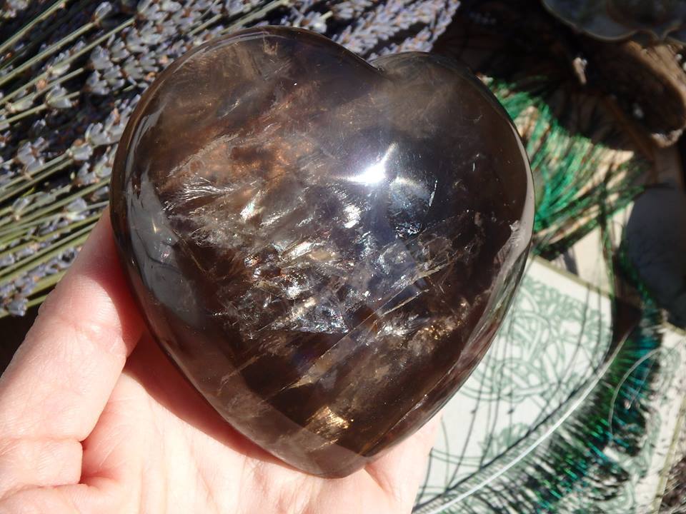 LARGE CHOCOLATE BROWN SMOKY QUARTZ GEMSTONE HEART - Earth Family Crystals