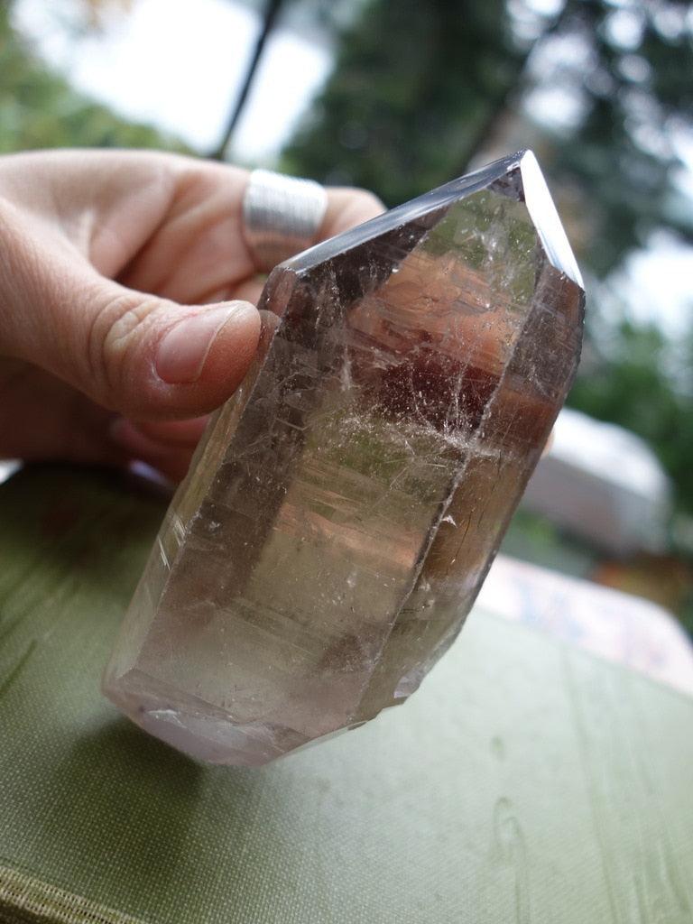 One Of a Kind Double Terminated Rutilated Smoky Quartz Point From Brazil - Earth Family Crystals