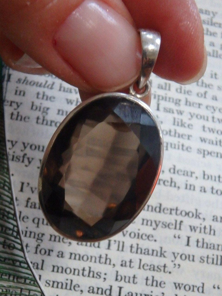Chunky & Amazing Faceted Smoky Quartz Gemstone Pendant In Sterling Silver (Includes Silver Chain) - Earth Family Crystals