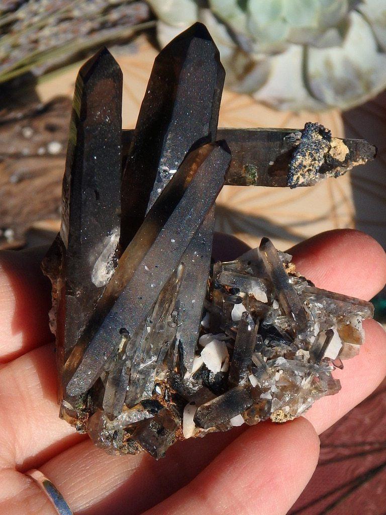 Absolutely Amazing DT Smoky Quartz Cluster From Malawi - Earth Family Crystals