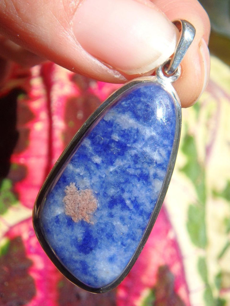 Sodalite Dreamy Summer Clouds Pendant in Sterling Silver ( Includes Silver Chain) - Earth Family Crystals