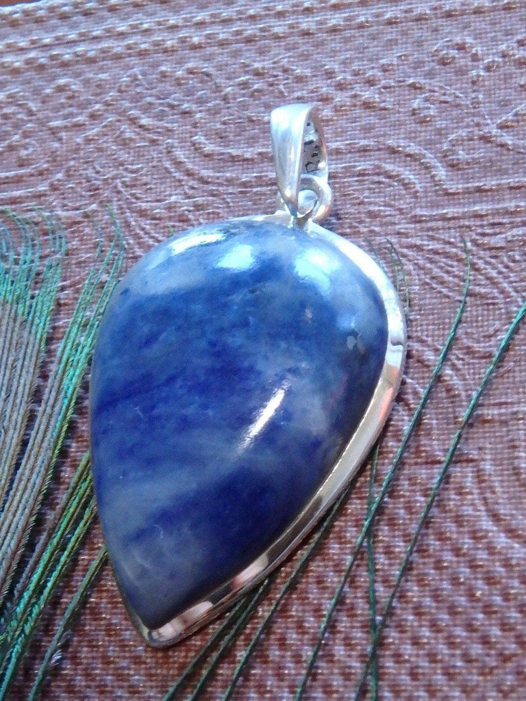 Cool Cloudy Blue Sodalite Pendant In Sterling Silver (Includes Silver Chain) - Earth Family Crystals