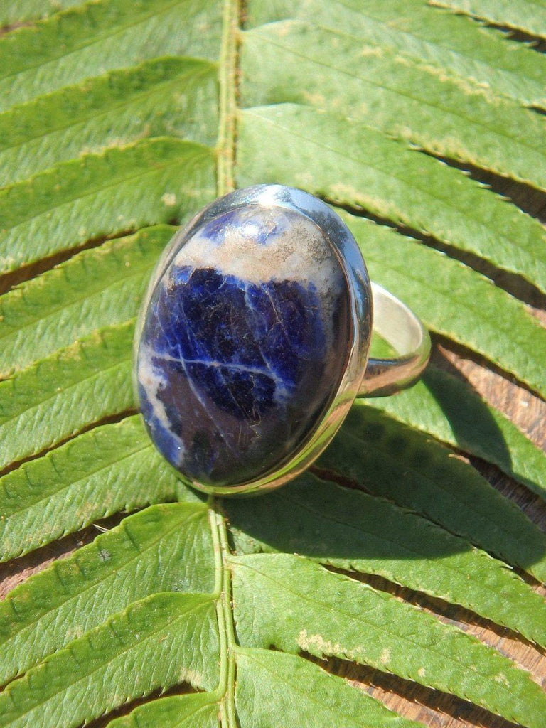 Deep Blue Sodalite Ring in Sterling Silver (Size 10) - Earth Family Crystals