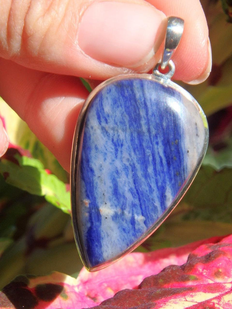 Sodalite Summer Clouds Pendant in Sterling Silver ( Includes Silver Chain) - Earth Family Crystals