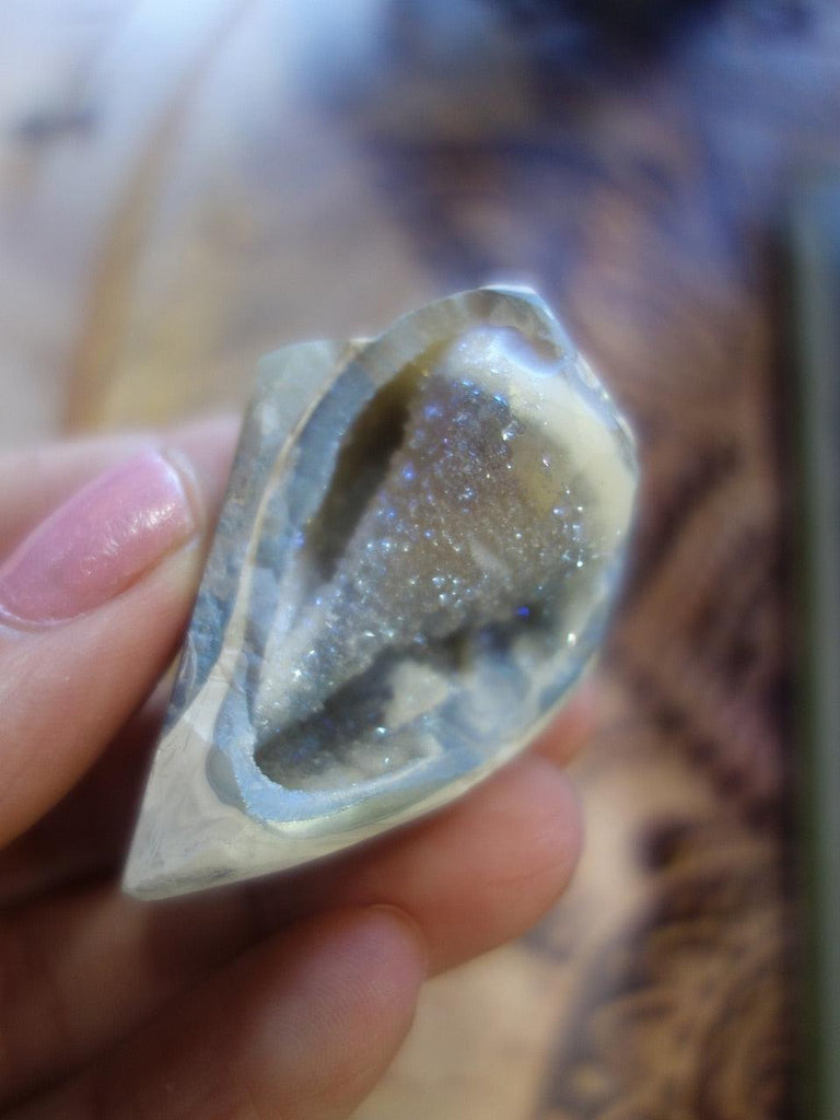 RESERVED FOR KIMBERLEY.M- Aura Infused Sparkle Spiralite Gemshell Specimen - Earth Family Crystals