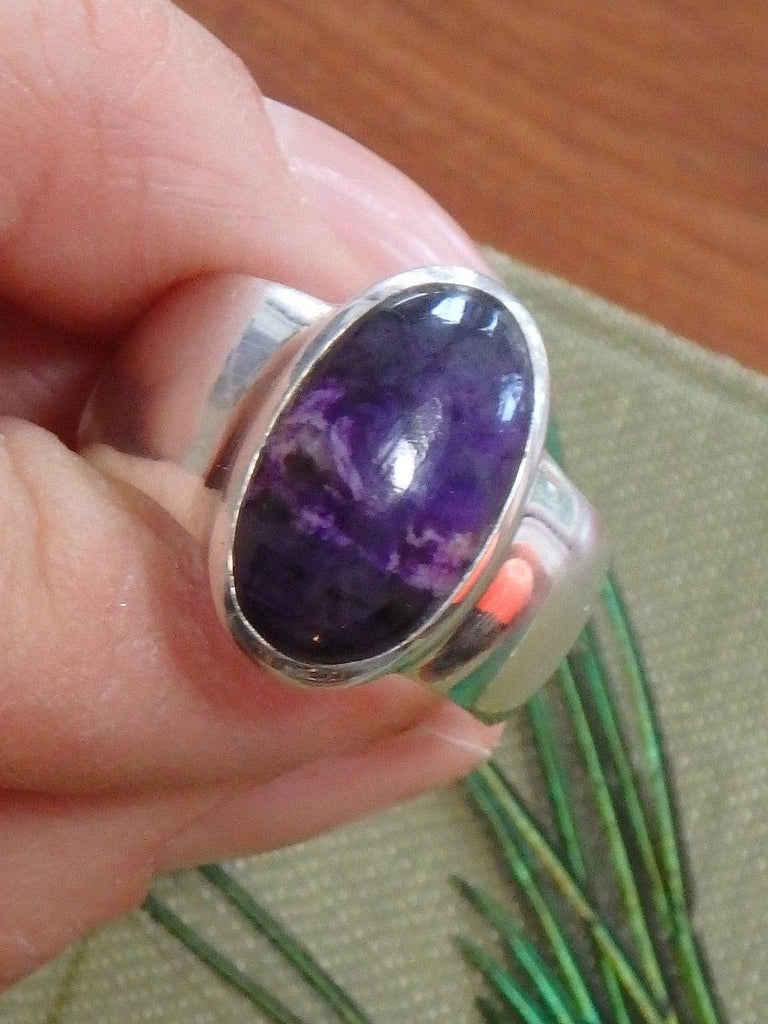 Rare! Incredible Deep Purple Genuine Sugilite  Ring In Sterling Silver (Size 8.5) - Earth Family Crystals