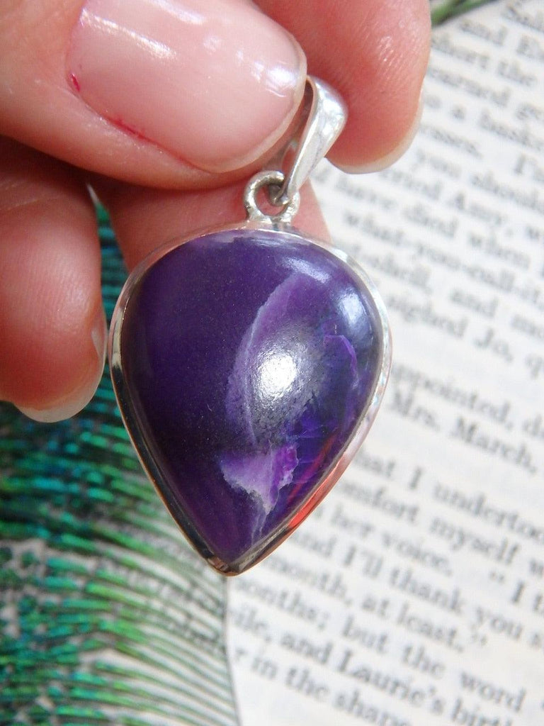Rare & Deeply Spiritual Sugilite Gemstone Pendant In Sterling Silver (Includes Silver Chain) - Earth Family Crystals