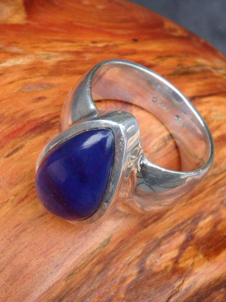 Deep Purple Teardrop Genuine Sugilite Gemstone Ring in Sterling Silver (Size 8.5) - Earth Family Crystals