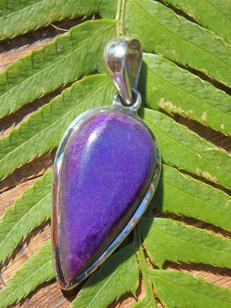 Pretty Purple Genuine Sugilite Pendant in Sterling Silver (Includes Silver Chain) - Earth Family Crystals