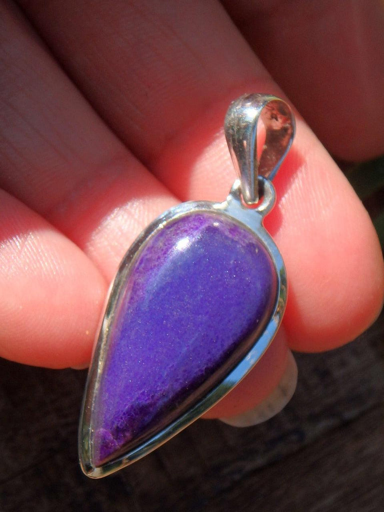 Pretty Purple Genuine Sugilite Pendant in Sterling Silver (Includes Silver Chain) - Earth Family Crystals