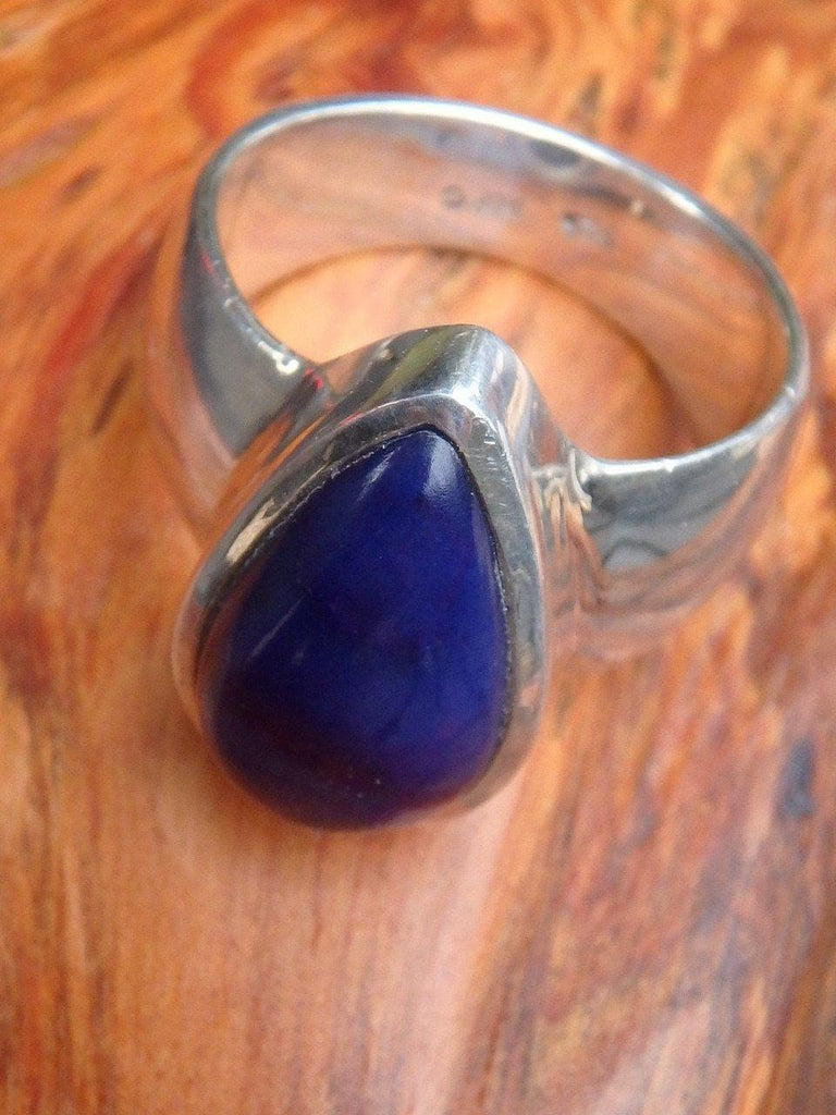 Deep Purple Teardrop Genuine Sugilite Gemstone Ring in Sterling Silver (Size 8.5) - Earth Family Crystals