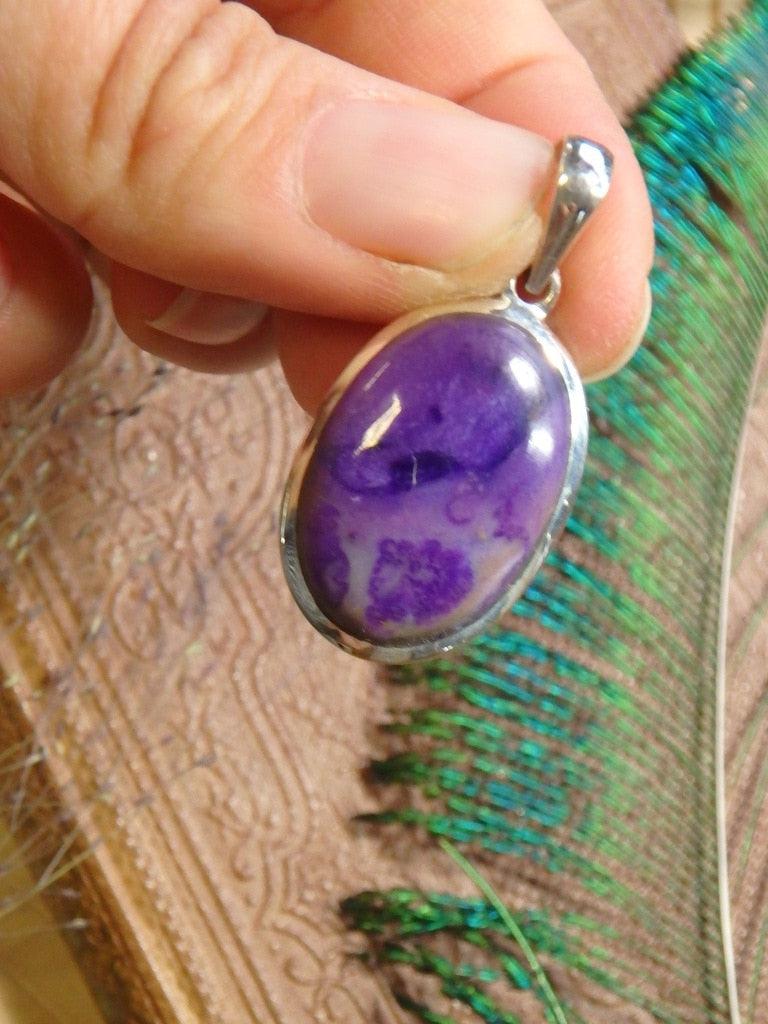 Rare~Pastel Purple Sugilite Gemstone Pendant In Sterling Silver (Includes Free Silver Chain) - Earth Family Crystals