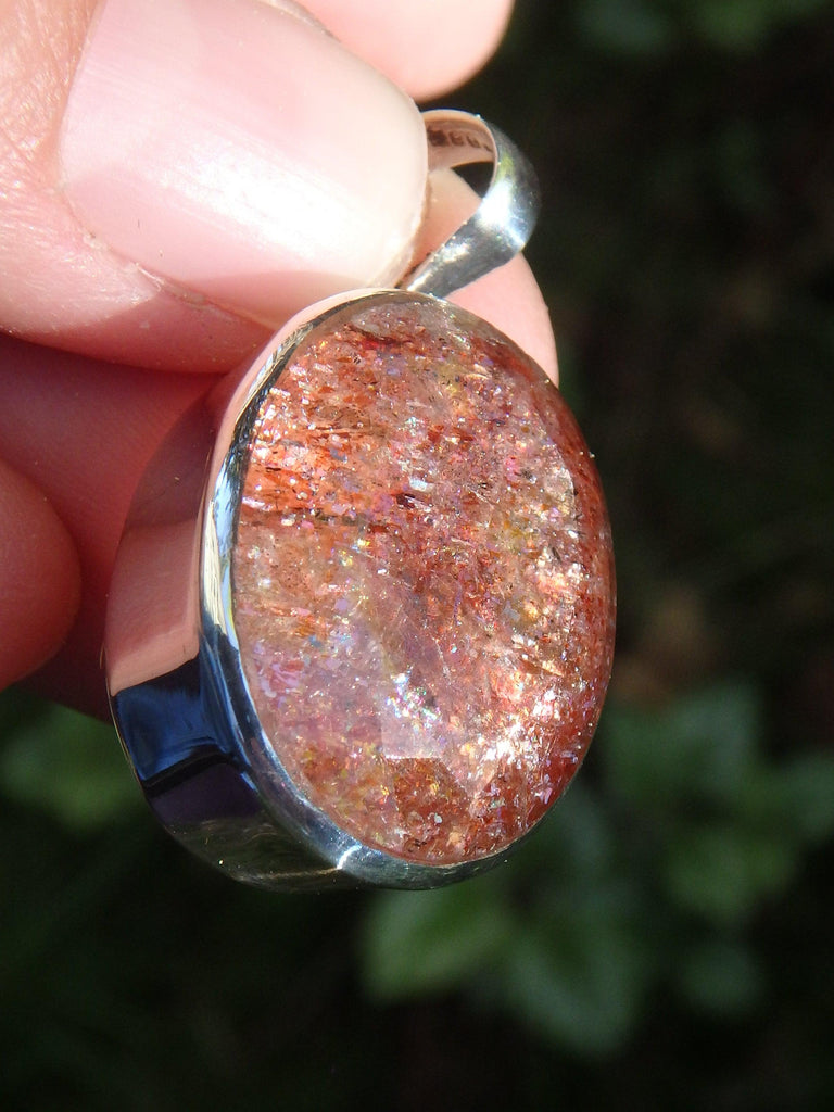 Gem Grade~Pool Of Sparkles Sunstone Pendant In Sterling Silver (Includes Silver Chain) - Earth Family Crystals