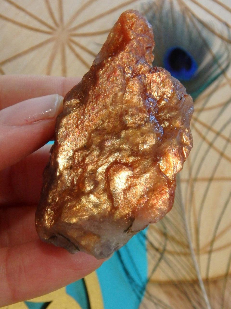 High Grade! Lava Golden Fire Sunstone Natural Specimen - Earth Family Crystals