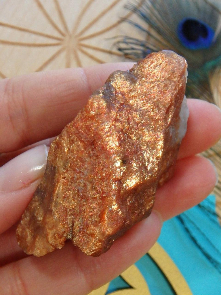 High Grade! Lava Golden Fire Sunstone Natural Specimen - Earth Family Crystals