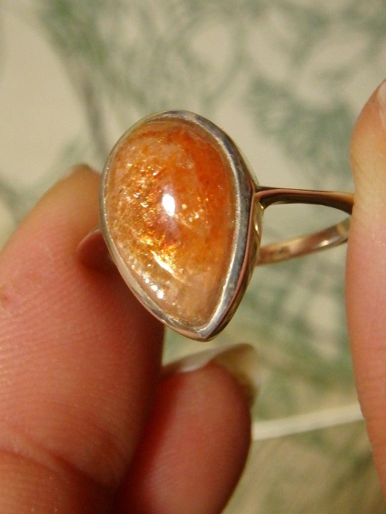 Glimmering Sunstone Ring In Sterling Silver ( Size 6.5) * - Earth Family Crystals