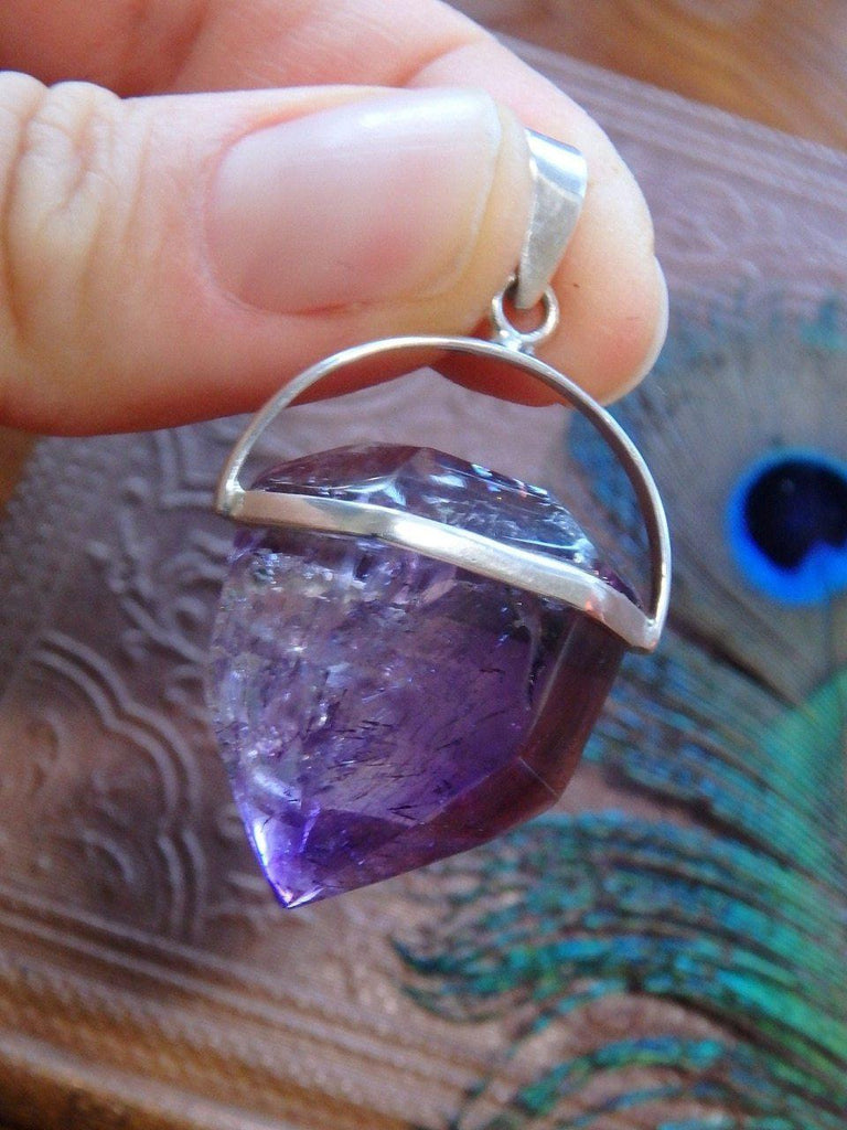 Beautiful & Rare Super 7 (Melody Stone) Pendant  With Caves In Sterling Silver (Includes Silver Chain) - Earth Family Crystals