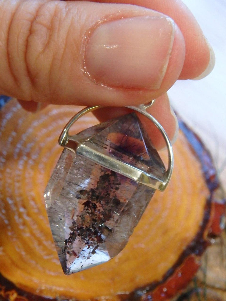 Incredible Inclusions! DT Polished Super 7 Pendant In Sterling Silver (Includes Silver Chain) - Earth Family Crystals