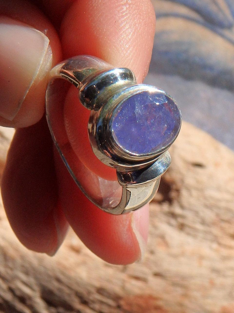 Faceted Sweet Purple Tanzanite Ring in Sterling Silver (Size 7.5) - Earth Family Crystals