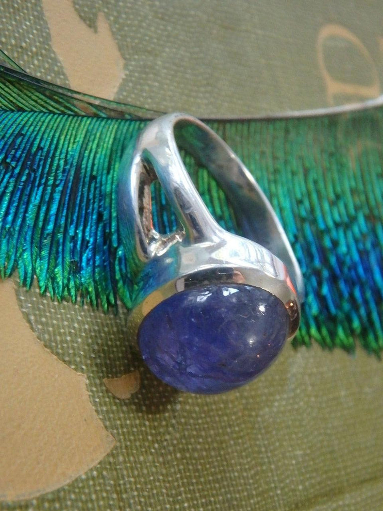 Pretty Polished Genuine Tanzanite  Ring In Sterling Silver (Size 8.5) - Earth Family Crystals