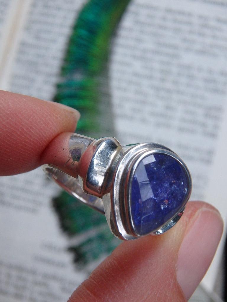 Fine Faceted Tanzanite Gemstone Ring In Sterling Silver (Size 8) - Earth Family Crystals