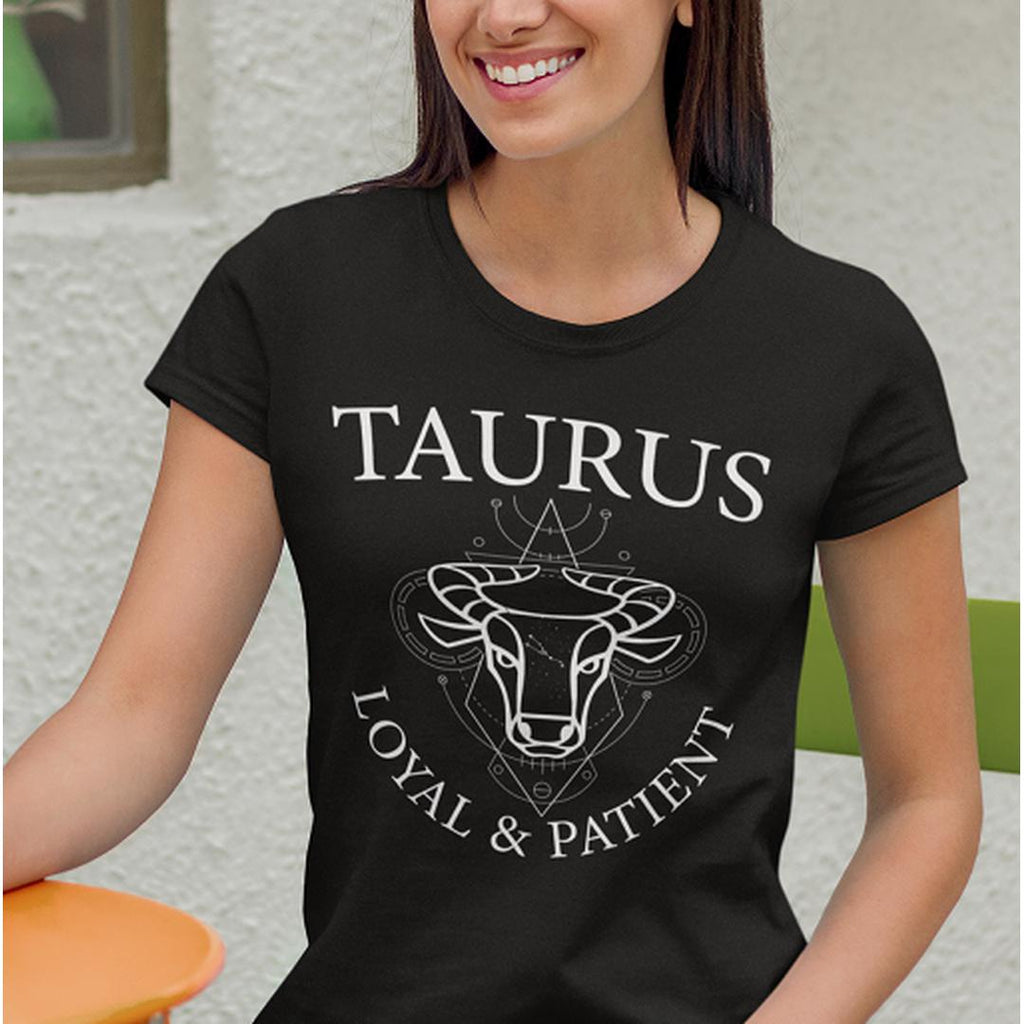Taurus Zodiac Black T-Shirt - Earth Family Crystals