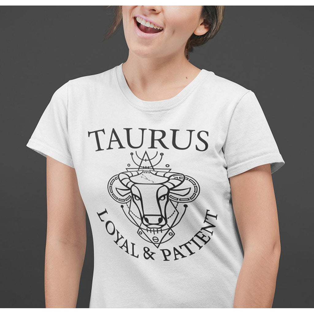 Taurus Zodiac White T-Shirt - Earth Family Crystals