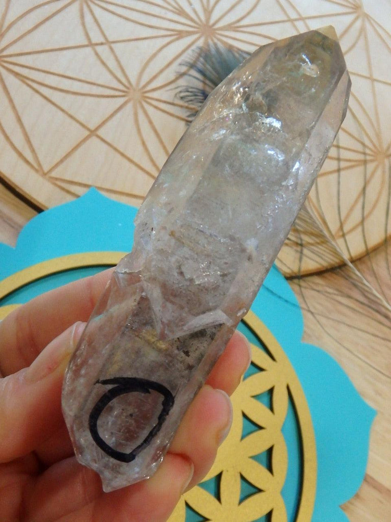 Moving Ancient Water Bubbles Tibetan Quartz Point - Earth Family Crystals