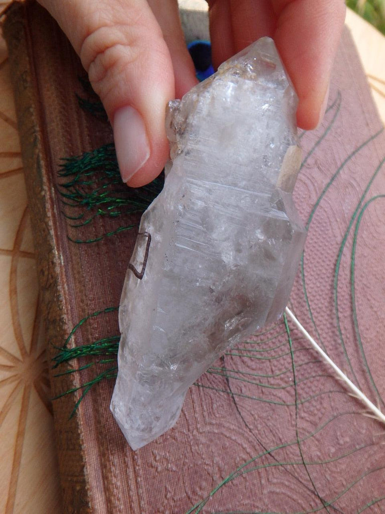 Moving Water Bubbles~ Natural Elestial DT Tibetan Quartz Point - Earth Family Crystals