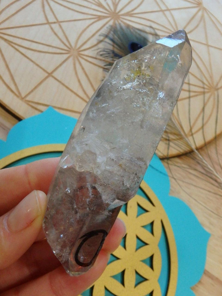 Moving Ancient Water Bubbles Tibetan Quartz Point - Earth Family Crystals