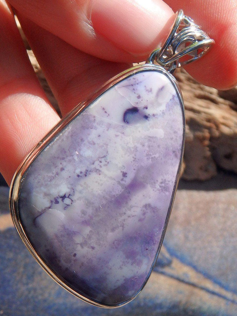 Beautiful Purple Contrast Chunky Tiffany Stone  Pendant in Sterling Silver (Includes Silver Chain) - Earth Family Crystals