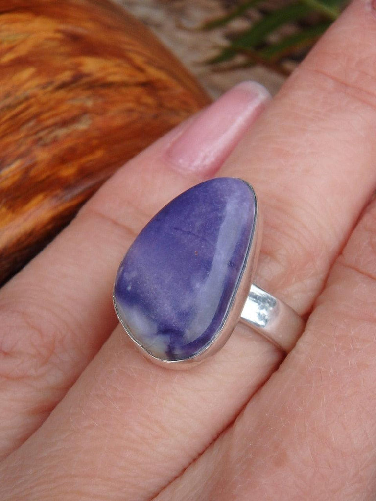 Fantastic Jelly Bean Purple Tiffany Stone Ring in Sterling Silver (Size 8) - Earth Family Crystals