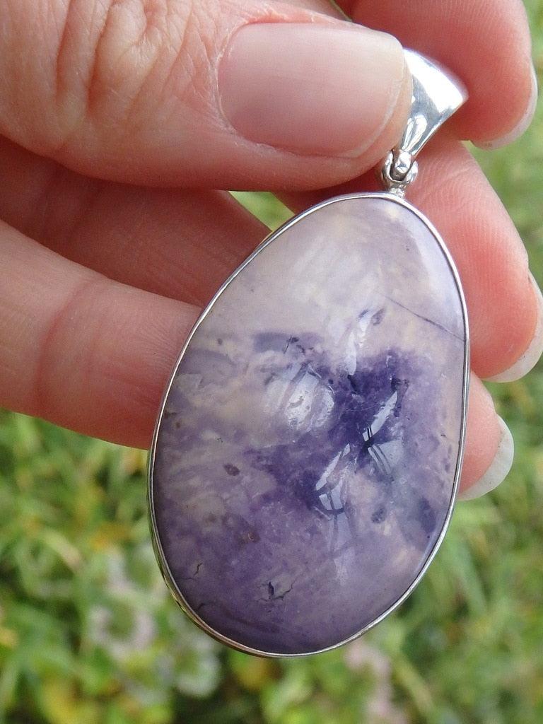 Lovely Large Purple Tiffany Stone  Gemstone Pendant In Sterling Silver (Includes Silver Chain) - Earth Family Crystals