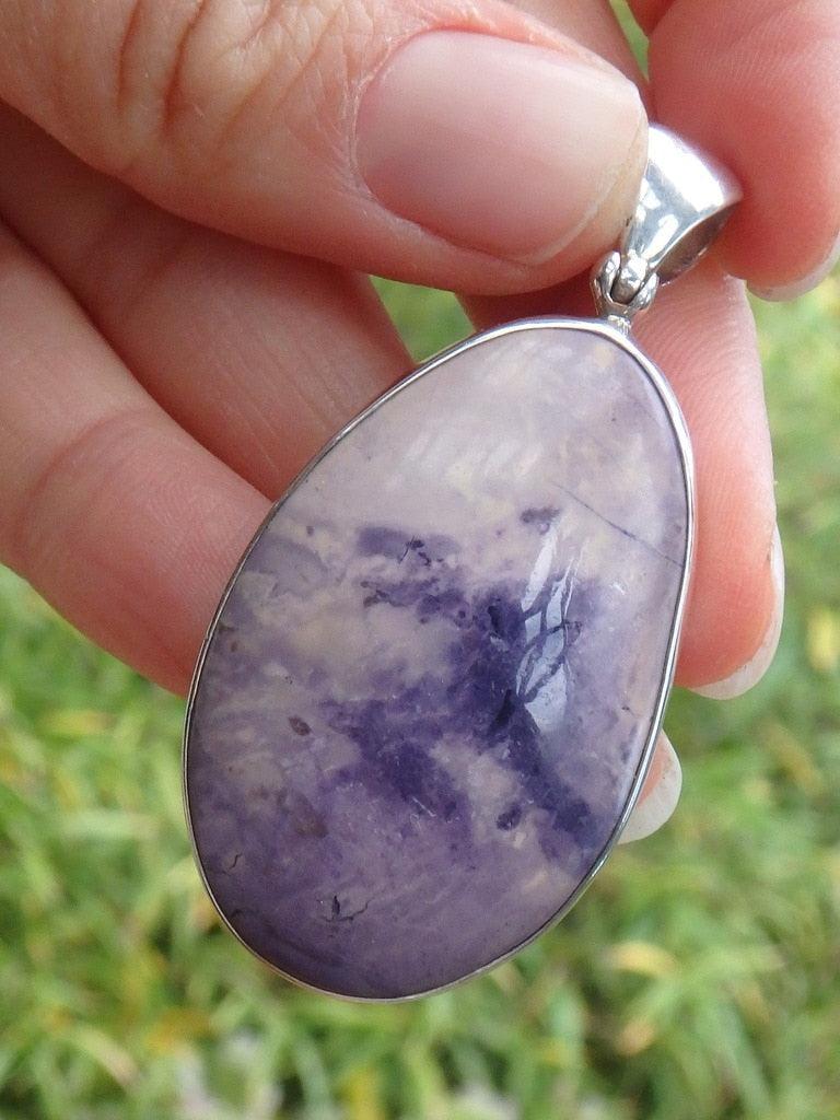 Lovely Large Purple Tiffany Stone  Gemstone Pendant In Sterling Silver (Includes Silver Chain) - Earth Family Crystals