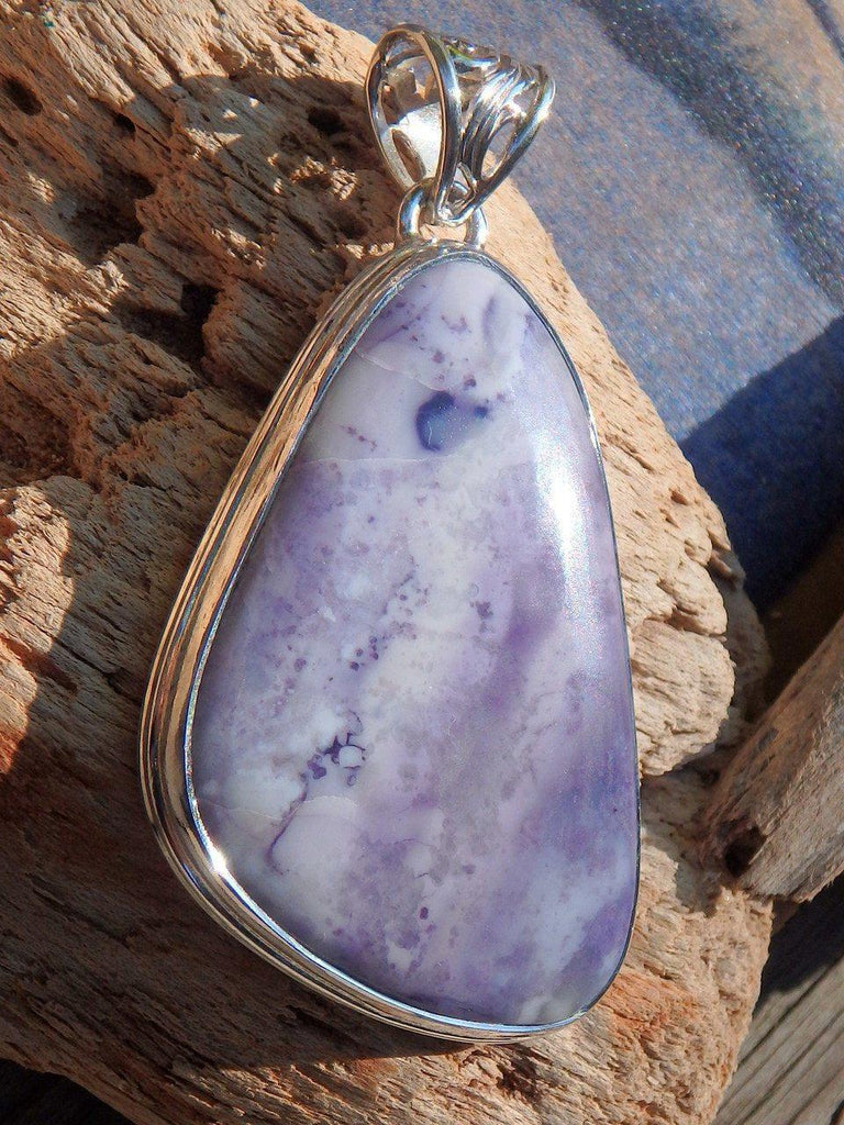 Beautiful Purple Contrast Chunky Tiffany Stone  Pendant in Sterling Silver (Includes Silver Chain) - Earth Family Crystals