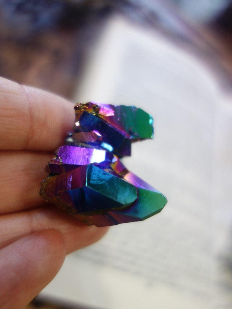 Beautiful Rainbows & Self Healing Titanium Quartz Cluster - Earth Family Crystals