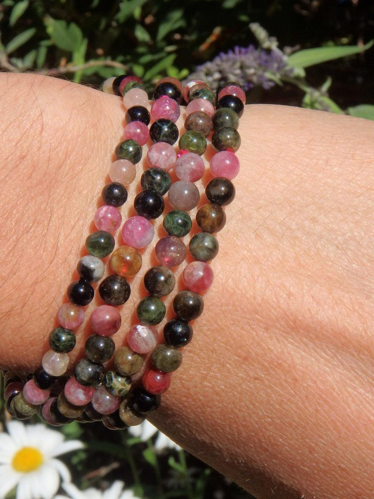 Gorgeous Polished Tourmaline Stretchy Bracelet - Earth Family Crystals