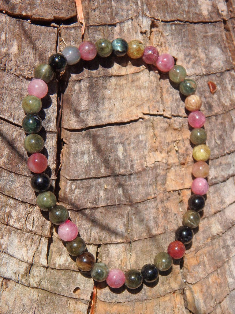 Gorgeous Polished Tourmaline Stretchy Bracelet - Earth Family Crystals