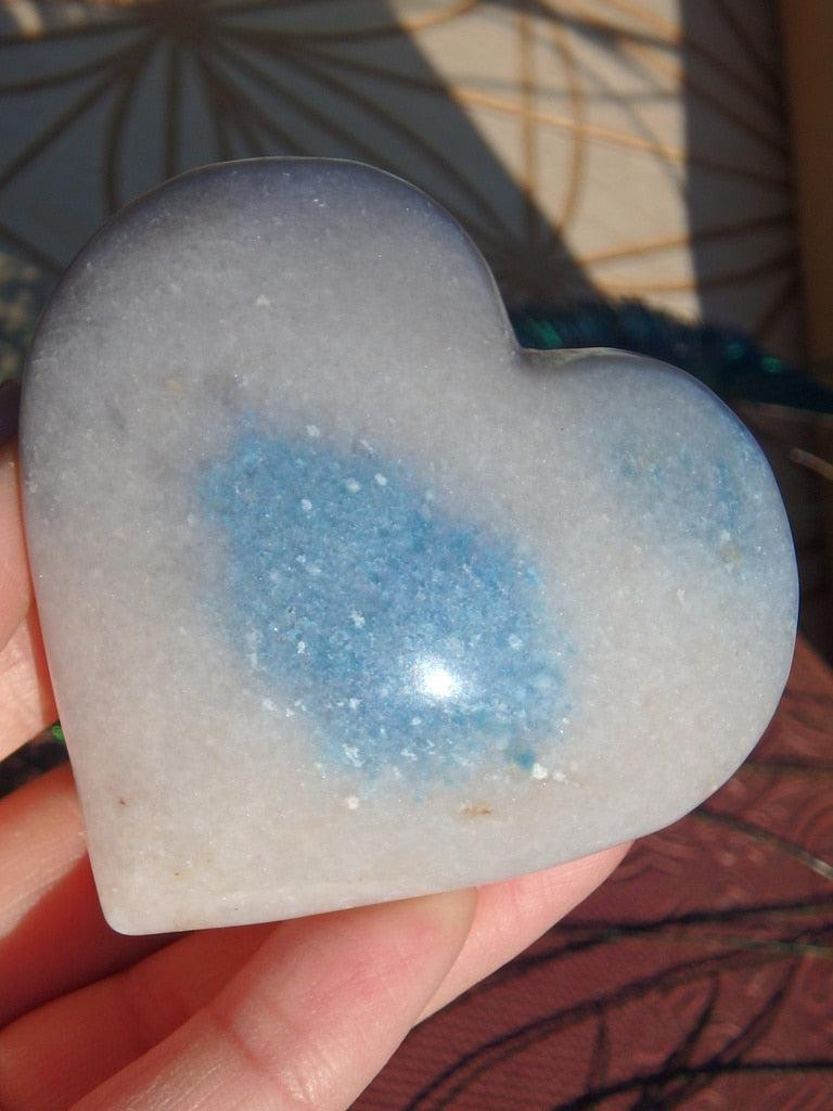 Stunning Blue Trolleite Quartz Gemstone Heart Carving 7 - Earth Family Crystals