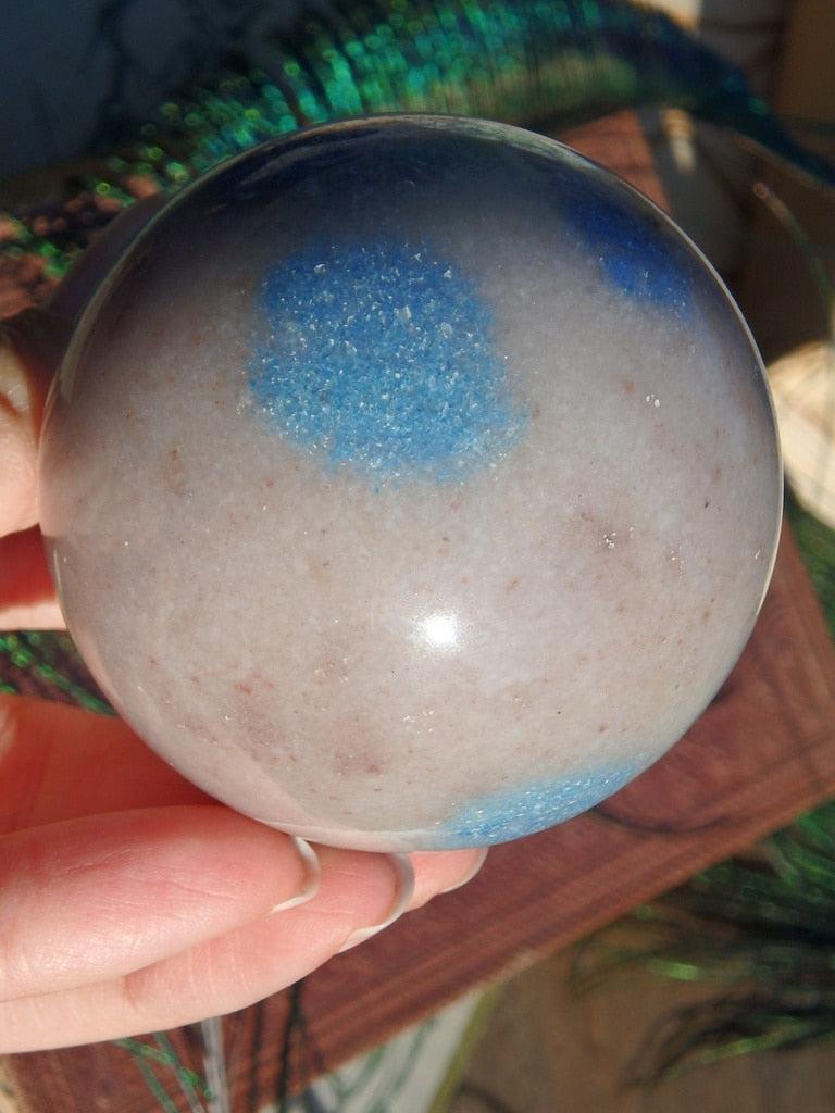 Large Stunning Blue Trolleite Quartz Gemstone Sphere 5 - Earth Family Crystals