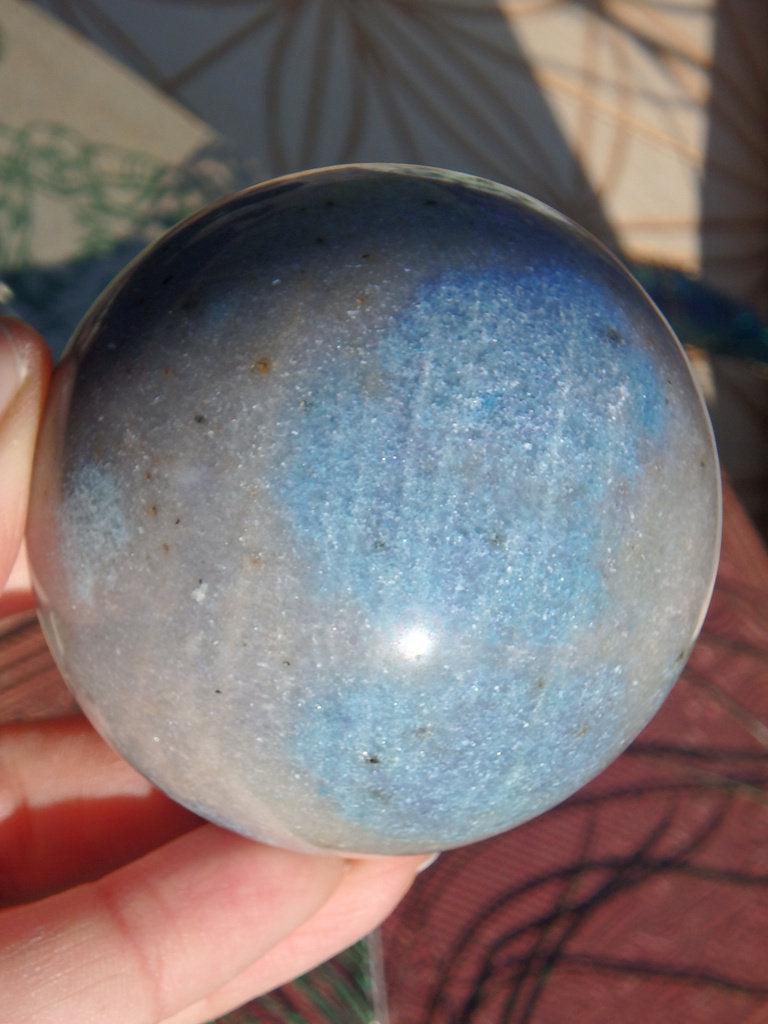 Large Stunning Blue Trolleite Quartz Gemstone Sphere 2 - Earth Family Crystals