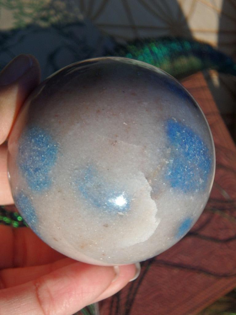 Large Stunning Blue Trolleite Quartz Gemstone Sphere 5 - Earth Family Crystals