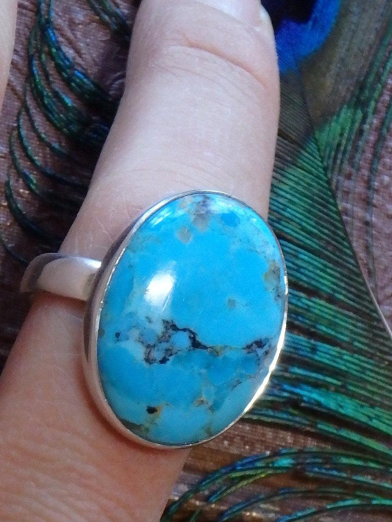 Fantastic Blue Depth Turquoise Gemstone Ring In Sterling Silver (Size 10) - Earth Family Crystals